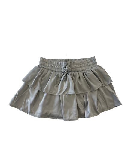 Willow Silver Satin Skort