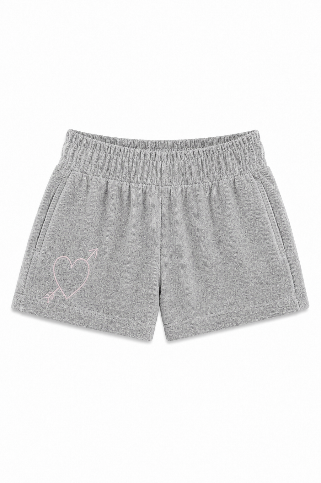 Sammie Grey With Heart & Arrow Terry Shorts