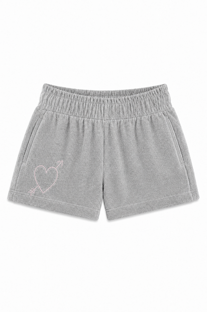 Sammie Grey With Heart & Arrow Terry Shorts