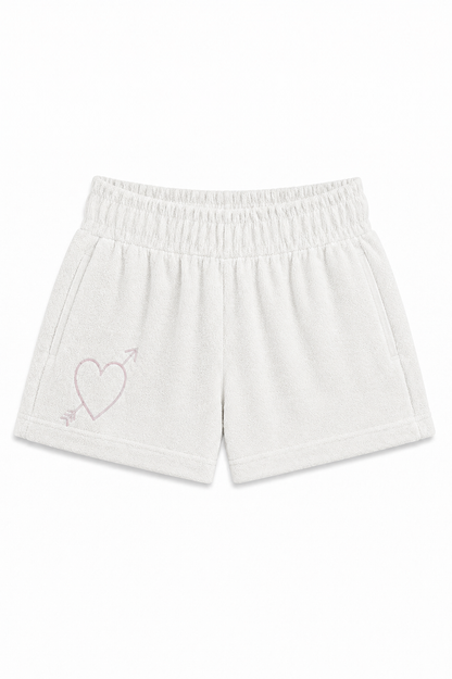 Sammie White With Heart & Harrow Terry Shorts