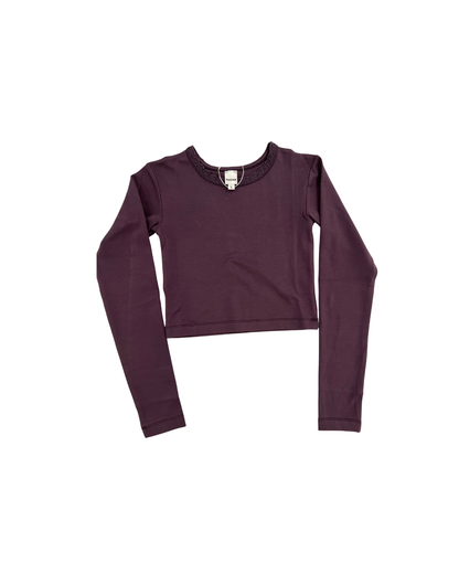Lucy Aubergine Cotton Spandex Long Sleeve