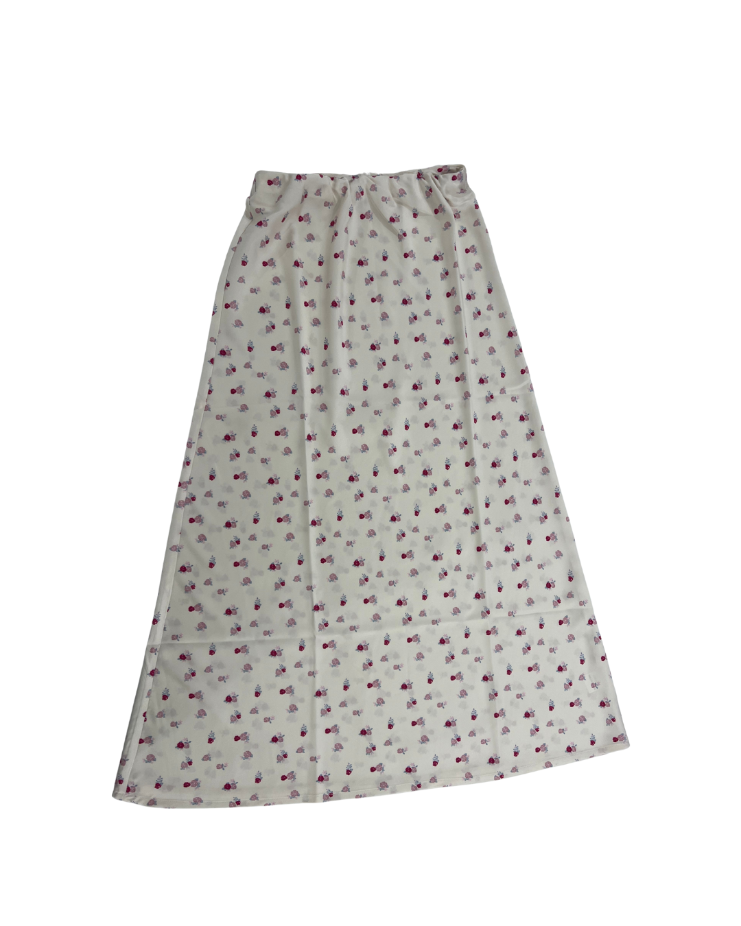 Joey Theme Ditsy Champagne Satin Maxi Skirt