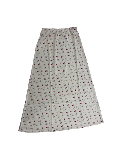 Joey Theme Ditsy Champagne Satin Maxi Skirt
