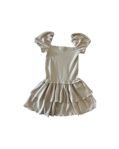Quinn Winter White Braided Rib Dress