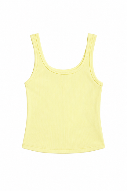 Harlow Pastel Yellow Heart Cut Out Tank