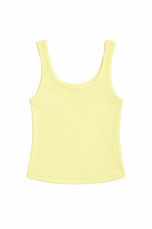 Harlow Pastel Yellow Heart Cut Out Tank