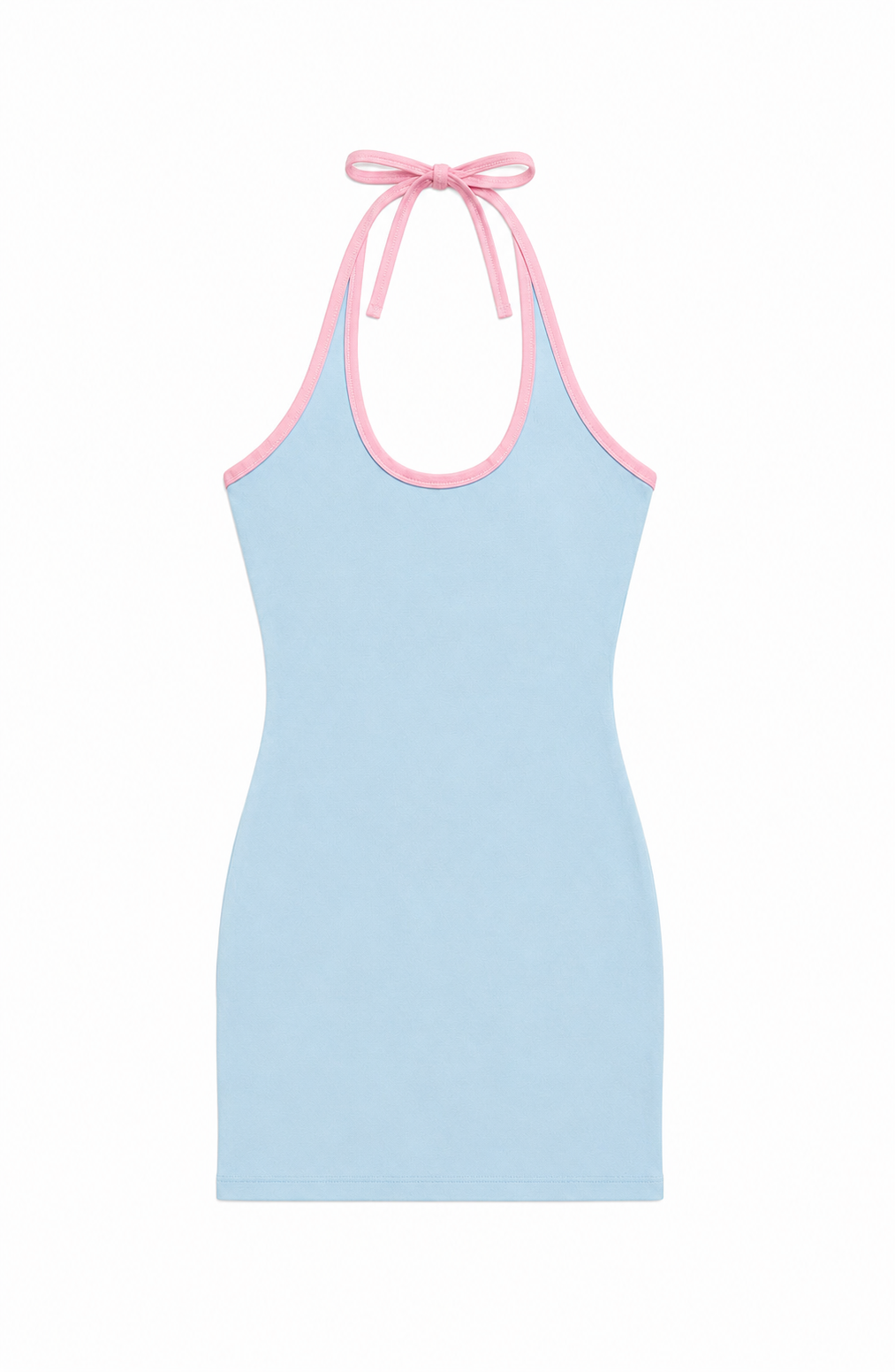 Mackenzie Pastel Blue Halter Mini Dress