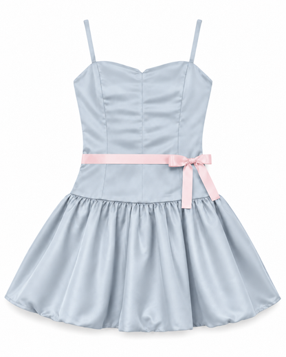 Bailey Satin Ballet Dress -Silver Grey