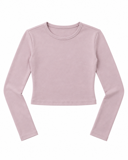 Bea Mauve Ribbed Long Sleeve