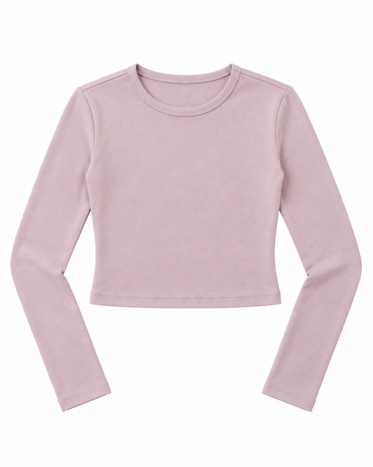 Bea Mauve Ribbed Long Sleeve