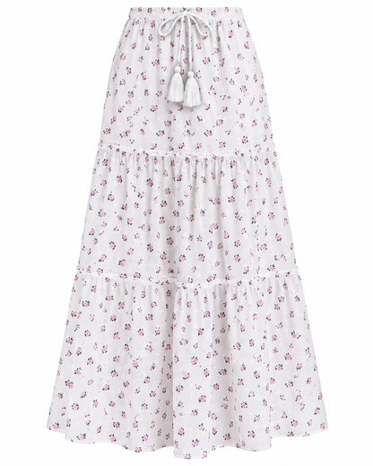 Bella White Rose Maxi with Tassels