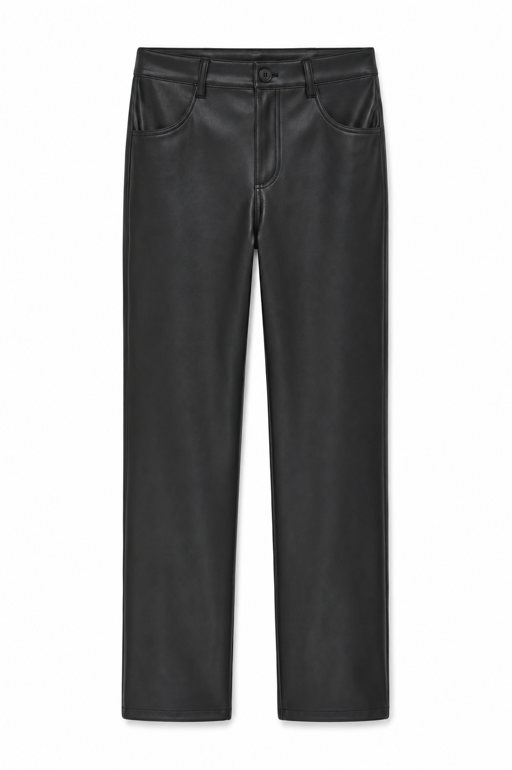 Joie Black Vegan Leather Straight Leg Pants