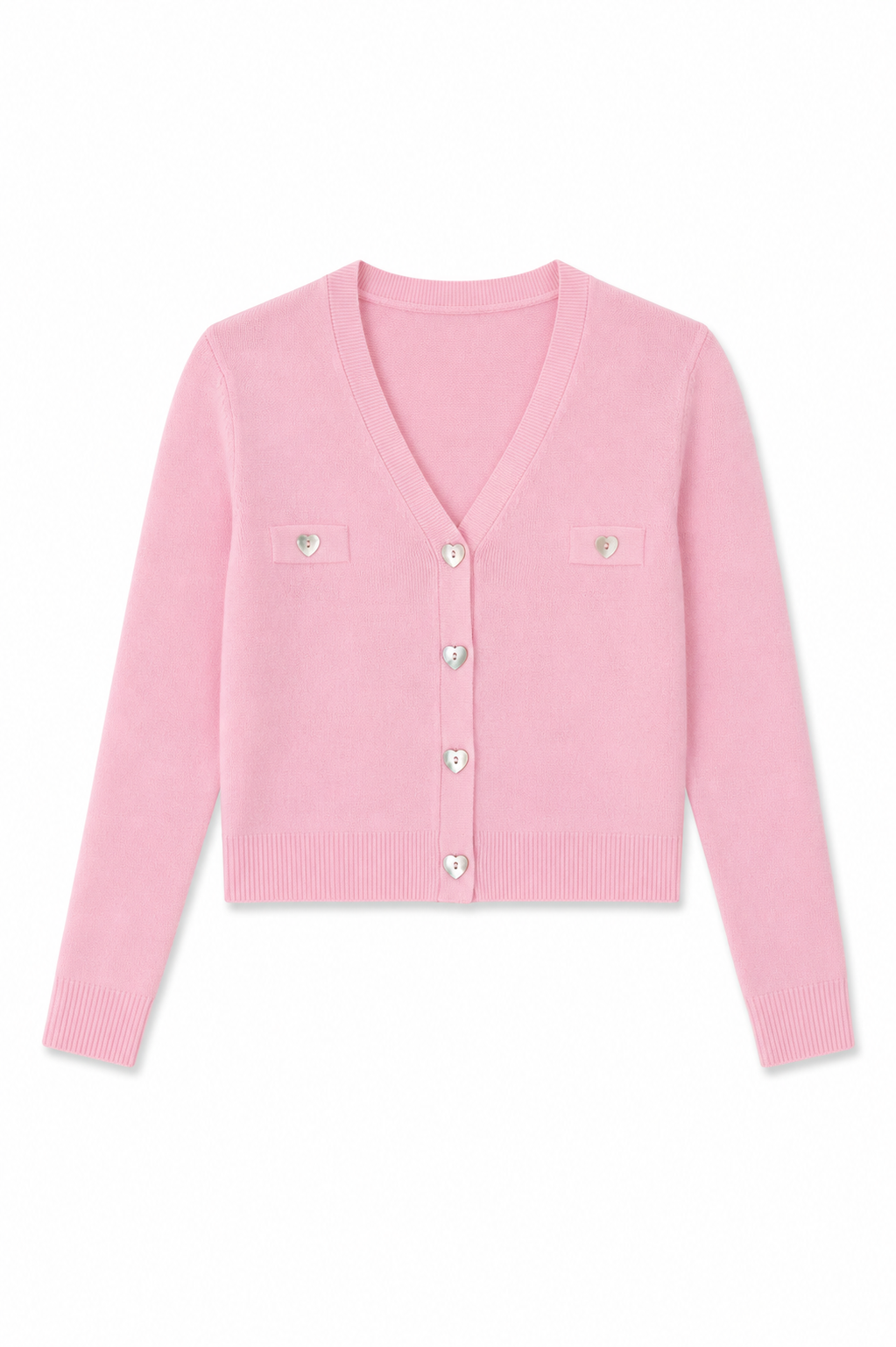 Mickey Pink with Heart Buttons Sweater Cardigan