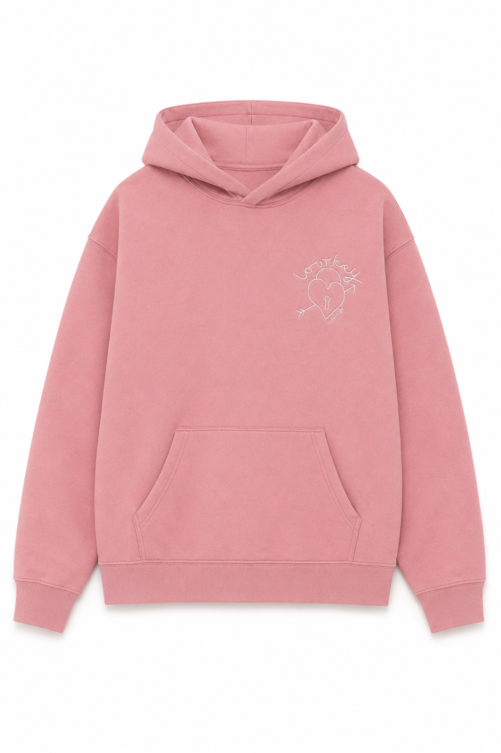 Lea Rose Pink French Terry Oversized Hoodie - Low Key