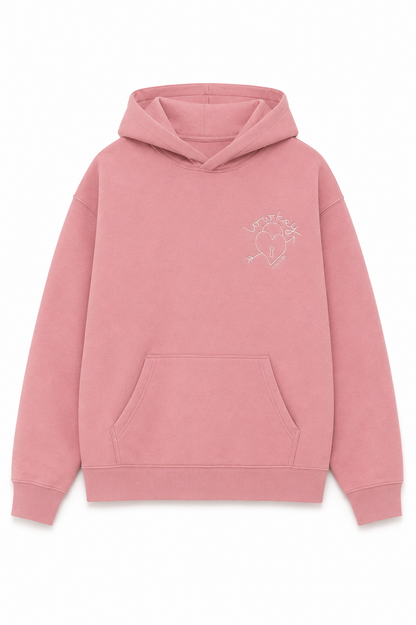 Lea Rose Pink French Terry Oversized Hoodie - Low Key