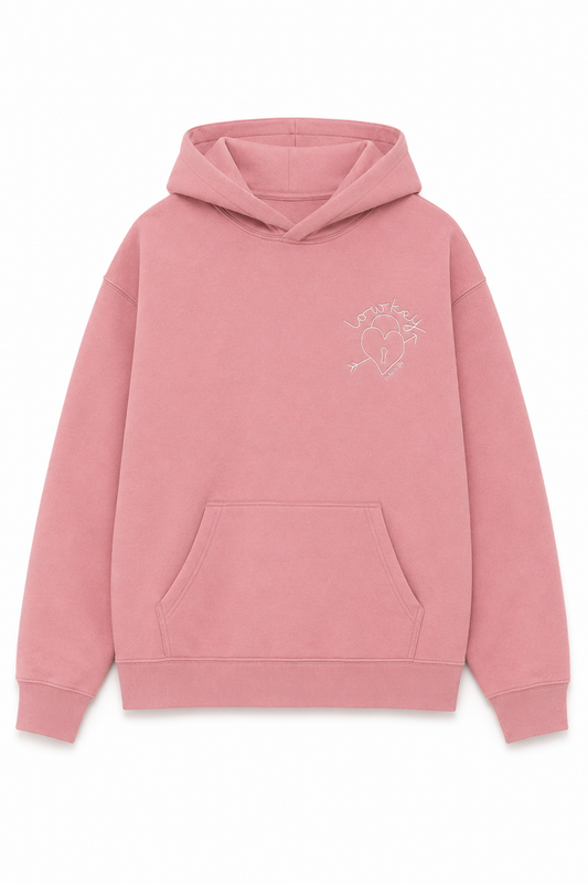 Lea Rose Pink French Terry Oversized Hoodie - Low Key