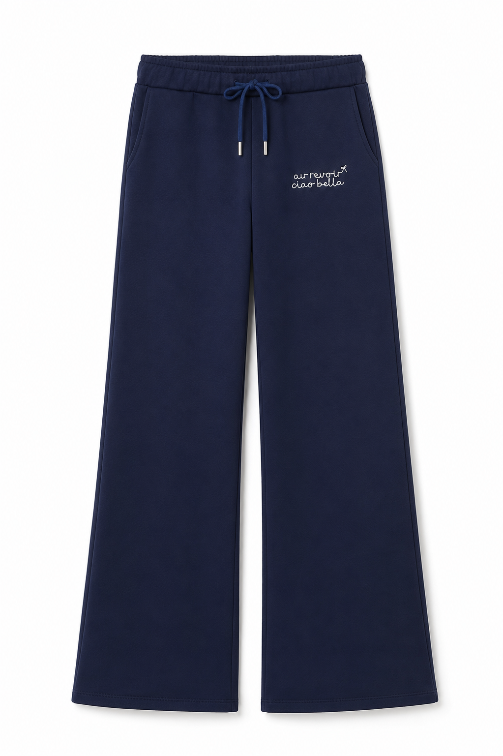 Cami Navy French Terry Wide Leg Jogger - Travel Set