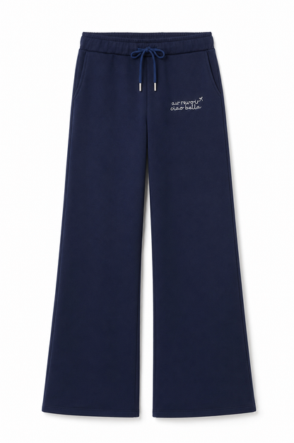 Cami Navy French Terry Wide Leg Jogger - Travel Set