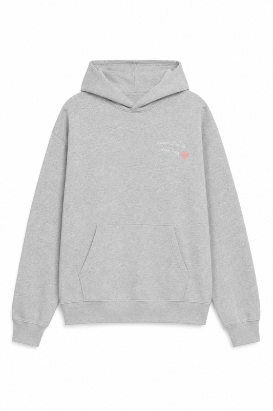 Lea Heather Grey French Terry Oversized Hoodie - Stole My Heart