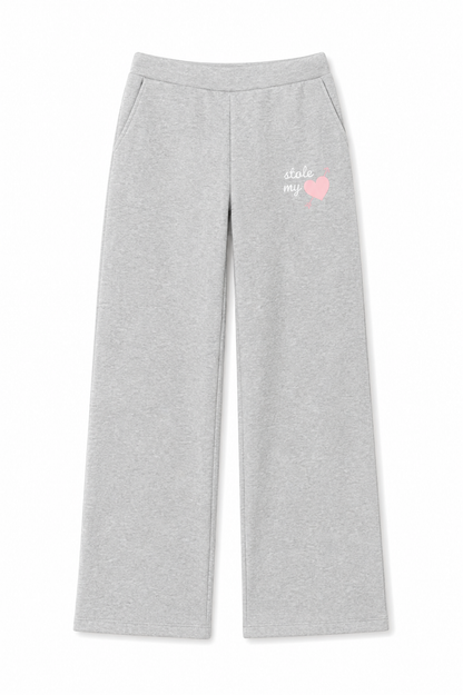 Cami Heather Grey French Terry Wide Leg Jogger - Stole My Heart