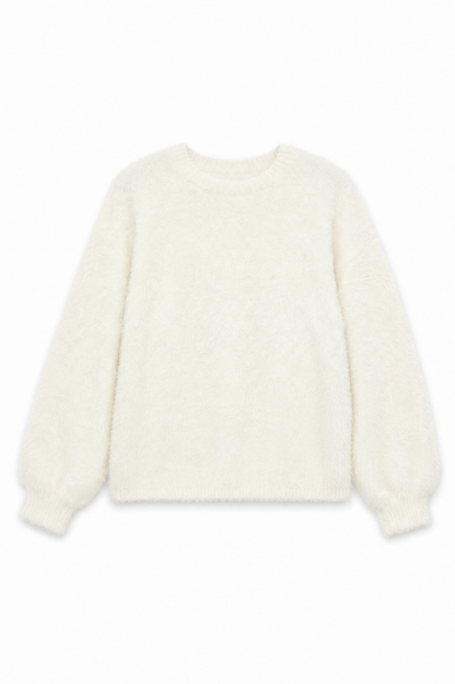 Maya Taupe Fluffy Drop Shoulder Sweater