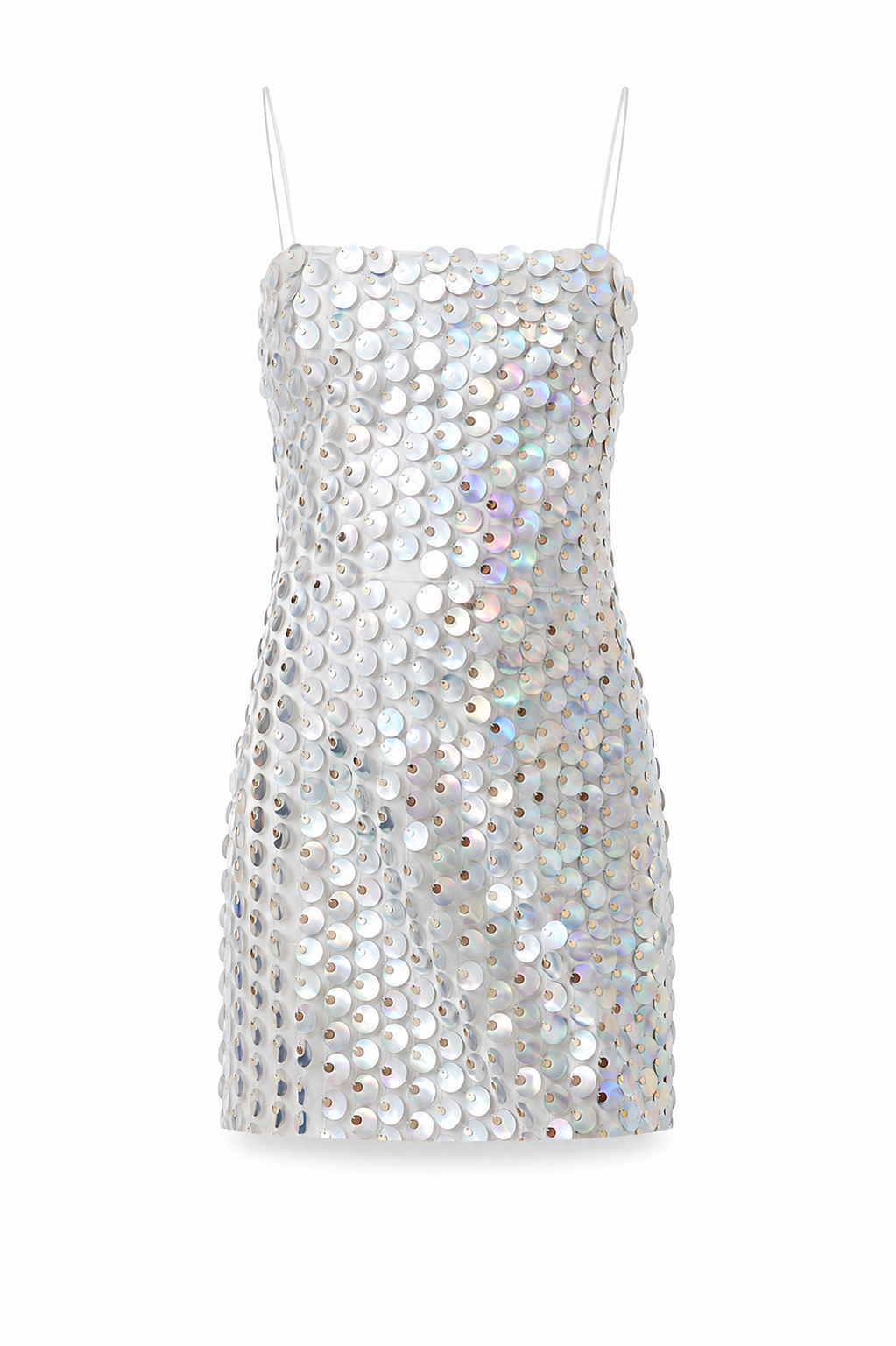 Davie White Disco Sequin Dress
