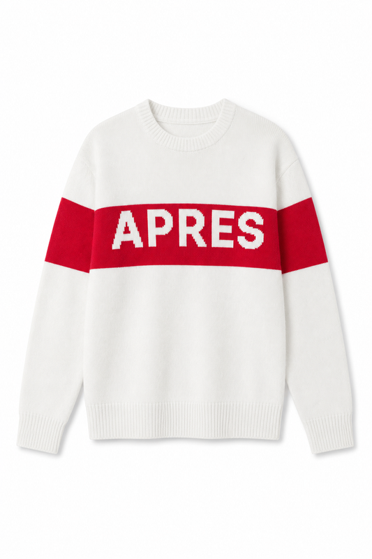 Tiegan Apres Red and White Graphic Sweater