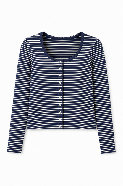 Marni Navy and White Stripe Button Down