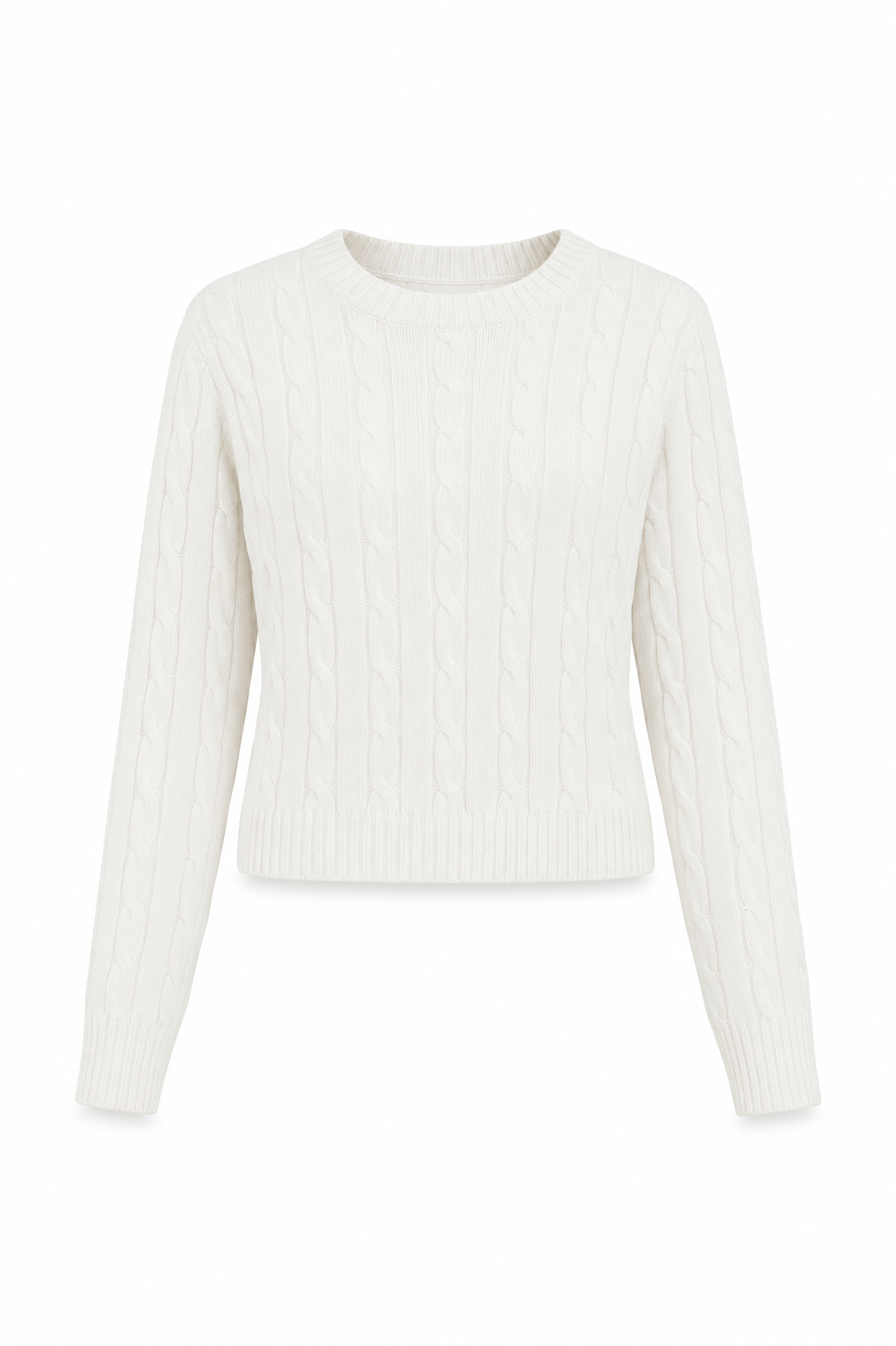 Leighton Creamy White Cable Knit Sweater Cable Knit Pullover With Heart Arrow Embroidery