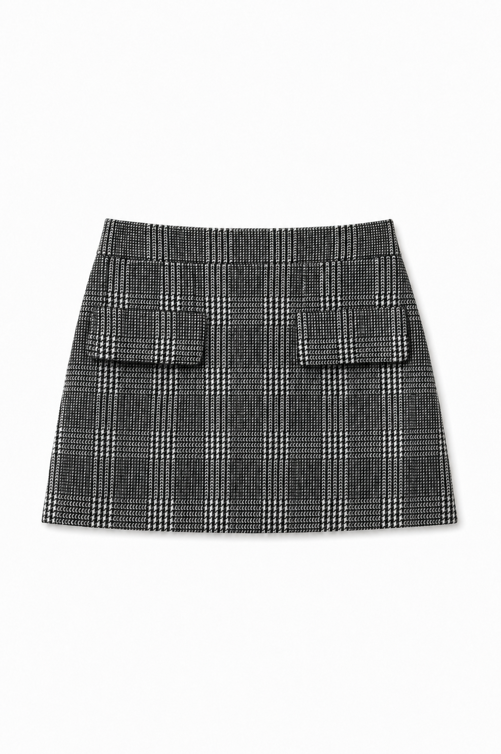 Sara Black White Soft Plaid Mini Skirt