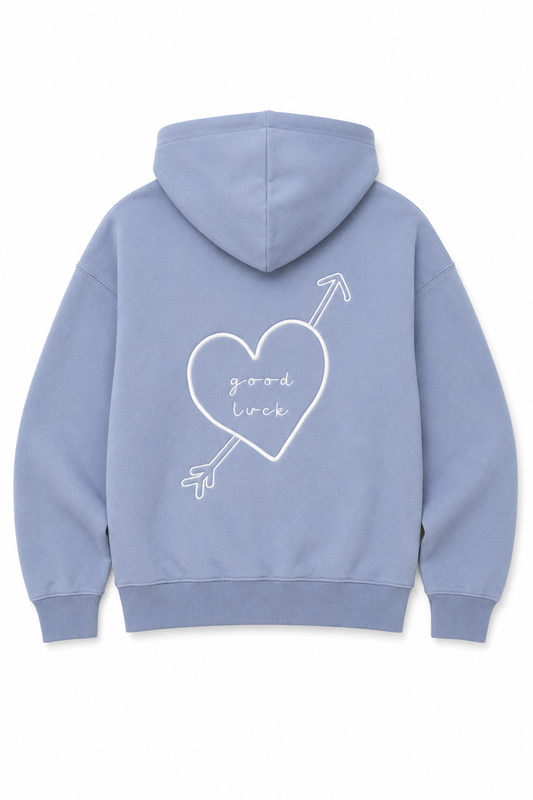 Lea Fall Blue Sky French Terry Oversized Hoodie - Lucky