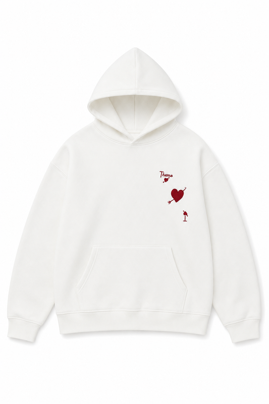 Lea White French Terry Oversized Hoodie - Ace
