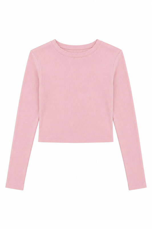 Bea Ballet Pink Ribbed Long Sleeve