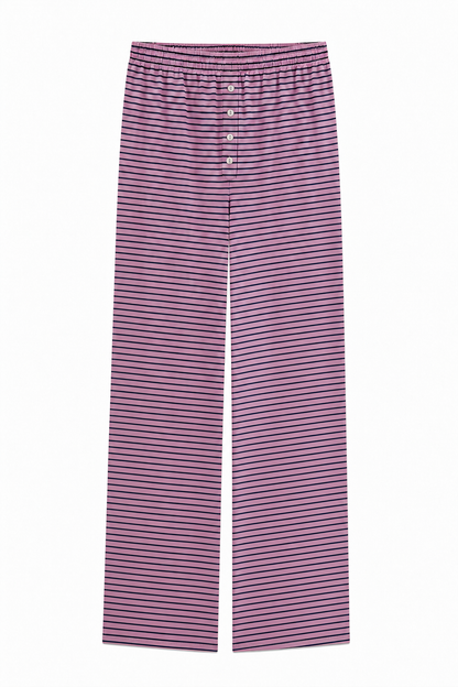 Dylan Mauve and Navy Stripe Wide Leg Pants