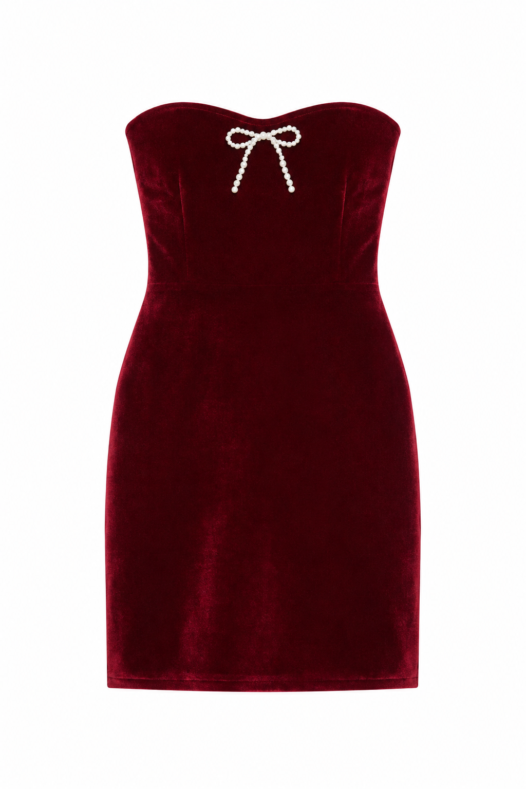 Ella Wine Stretch Velour Dress