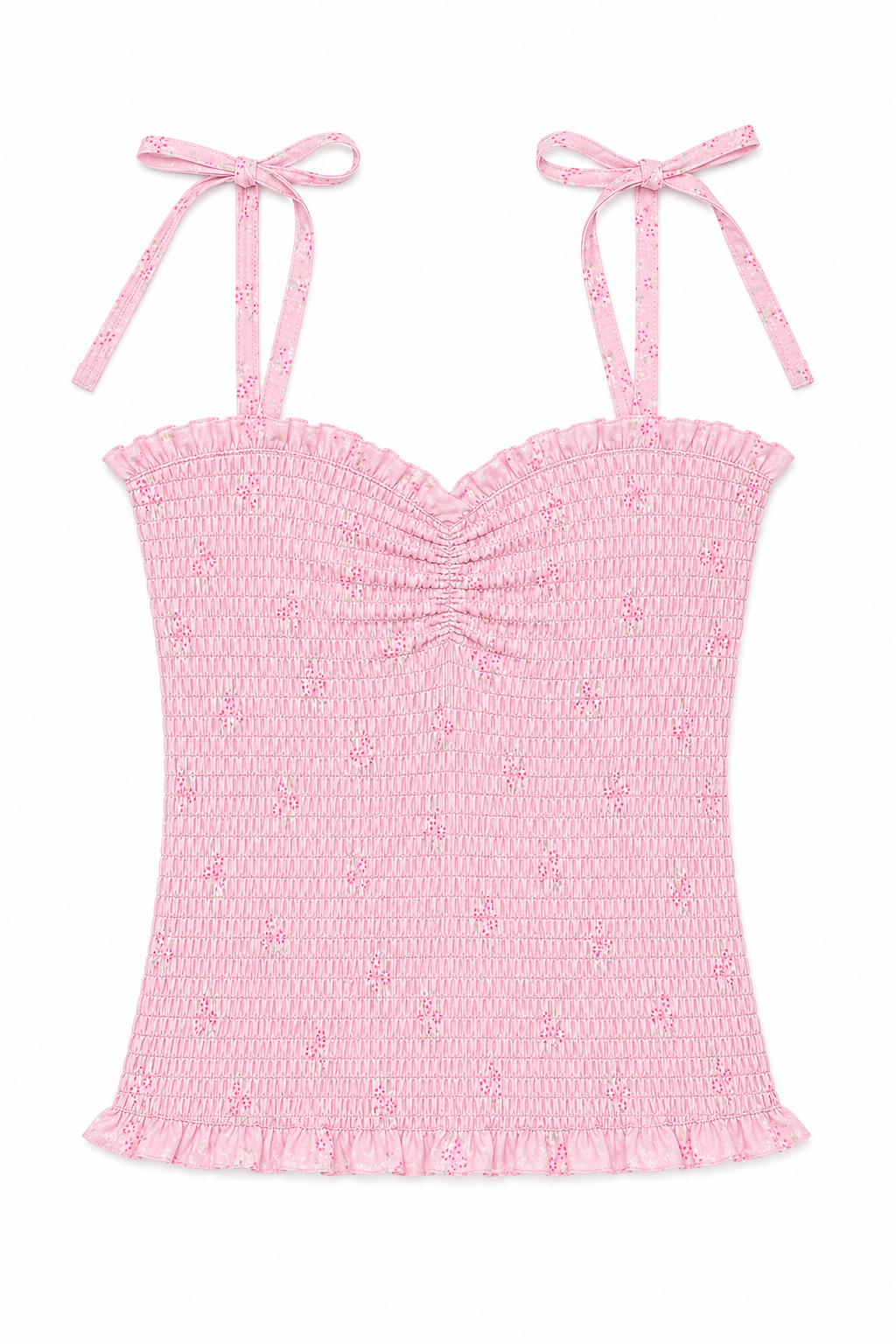 Georgia Vintage Rose Ballet Pink Satin Smocked Top