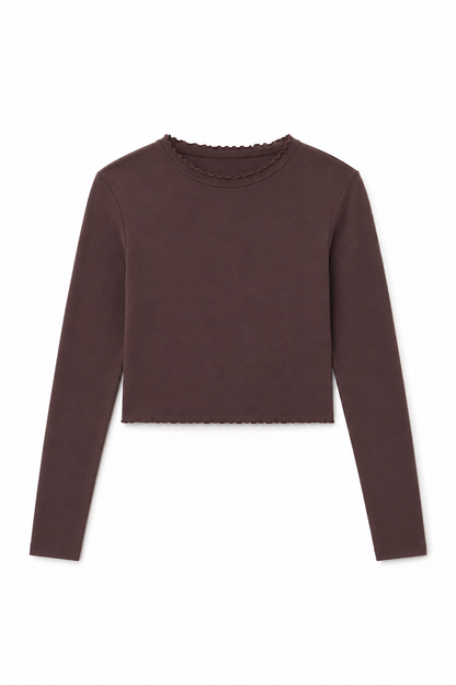 Lucy Brown Cotton Spandex Long Sleeve