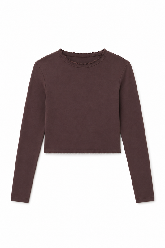 Lucy Brown Cotton Spandex Long Sleeve
