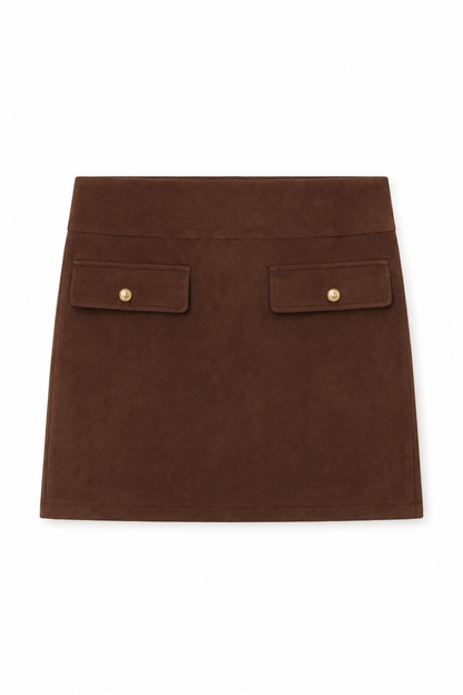 Sara Coco Corduroy Straight Mini Skirt