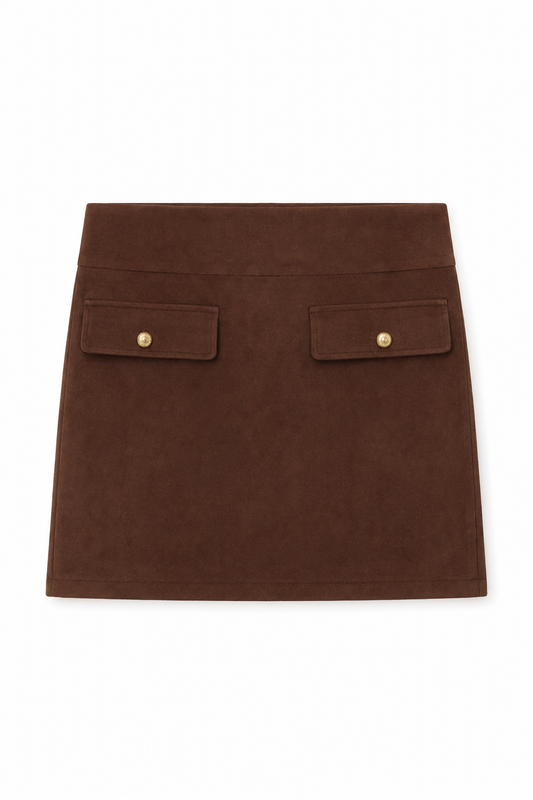 Sara Coco Corduroy Straight Mini Skirt