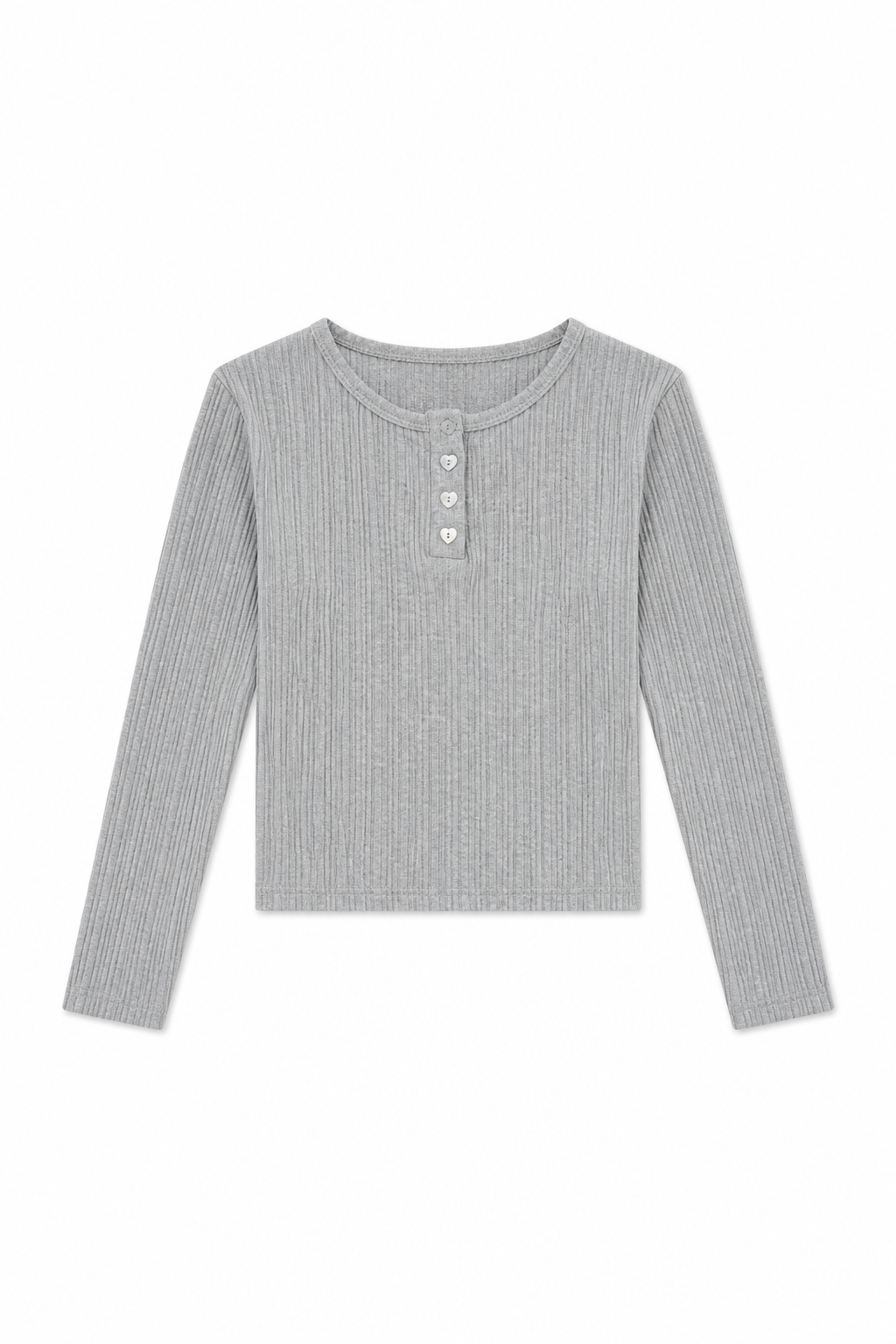 Savi Grey Lightweight Ribbed Henley