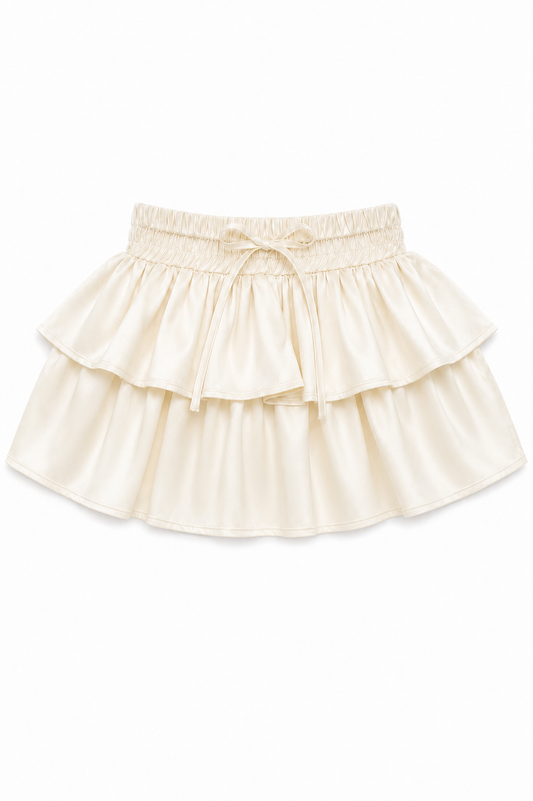 Willow Champagne Satin Skort