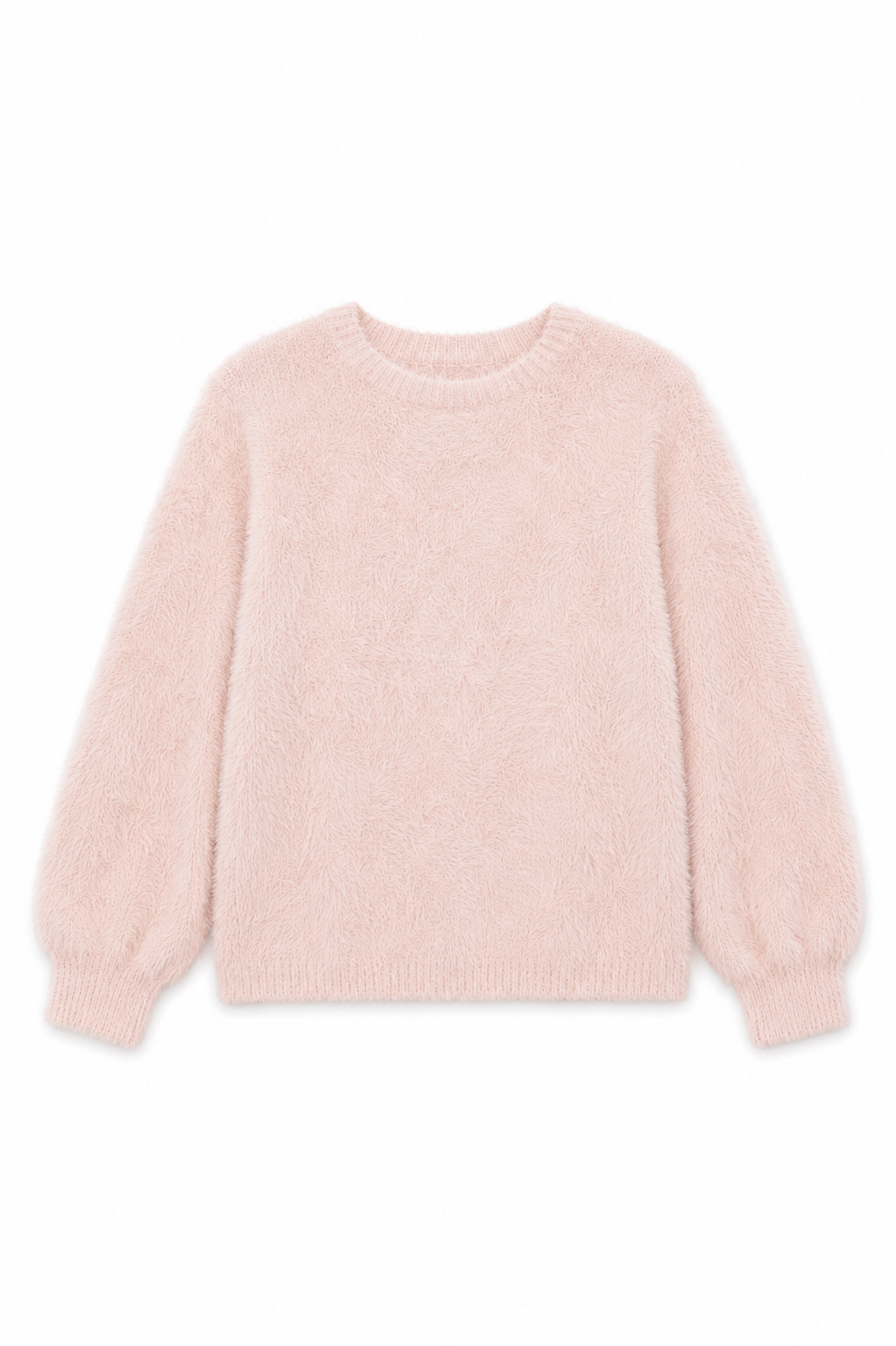 Maya Light Pink Fluffy Drop Shoulder Sweater