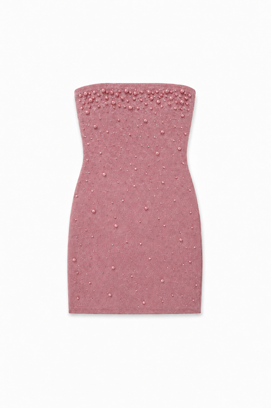 Pearl & Stud Rose Pink Mesh Iridescent Dress