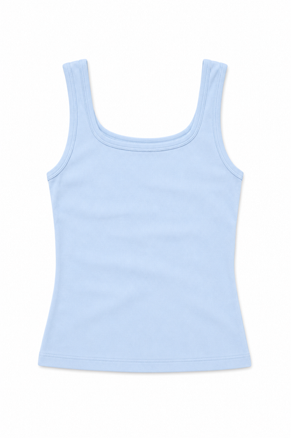 Stella Pastel Blue Ribbed Tank