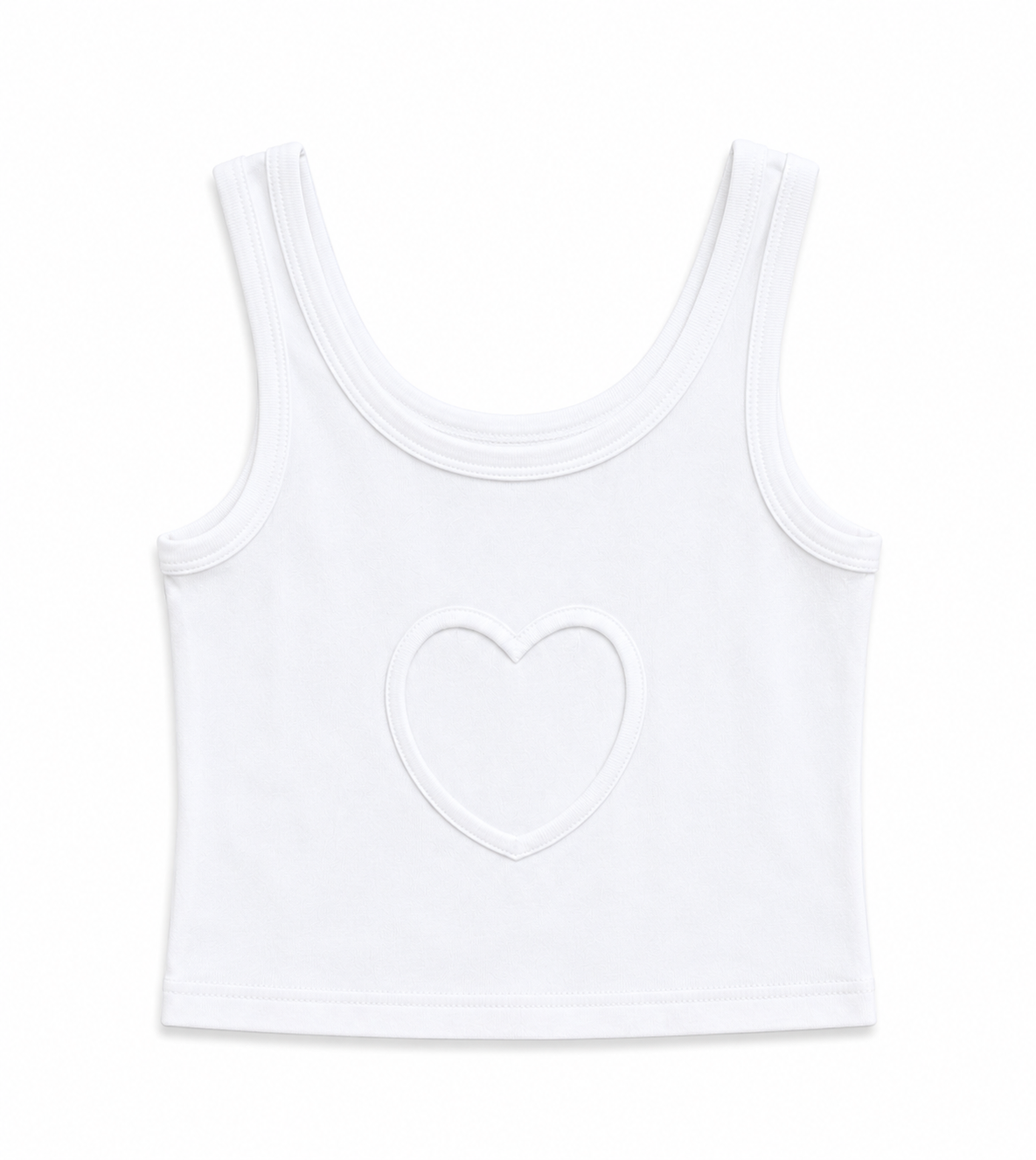 Harlow White Heart Cut Out Tank