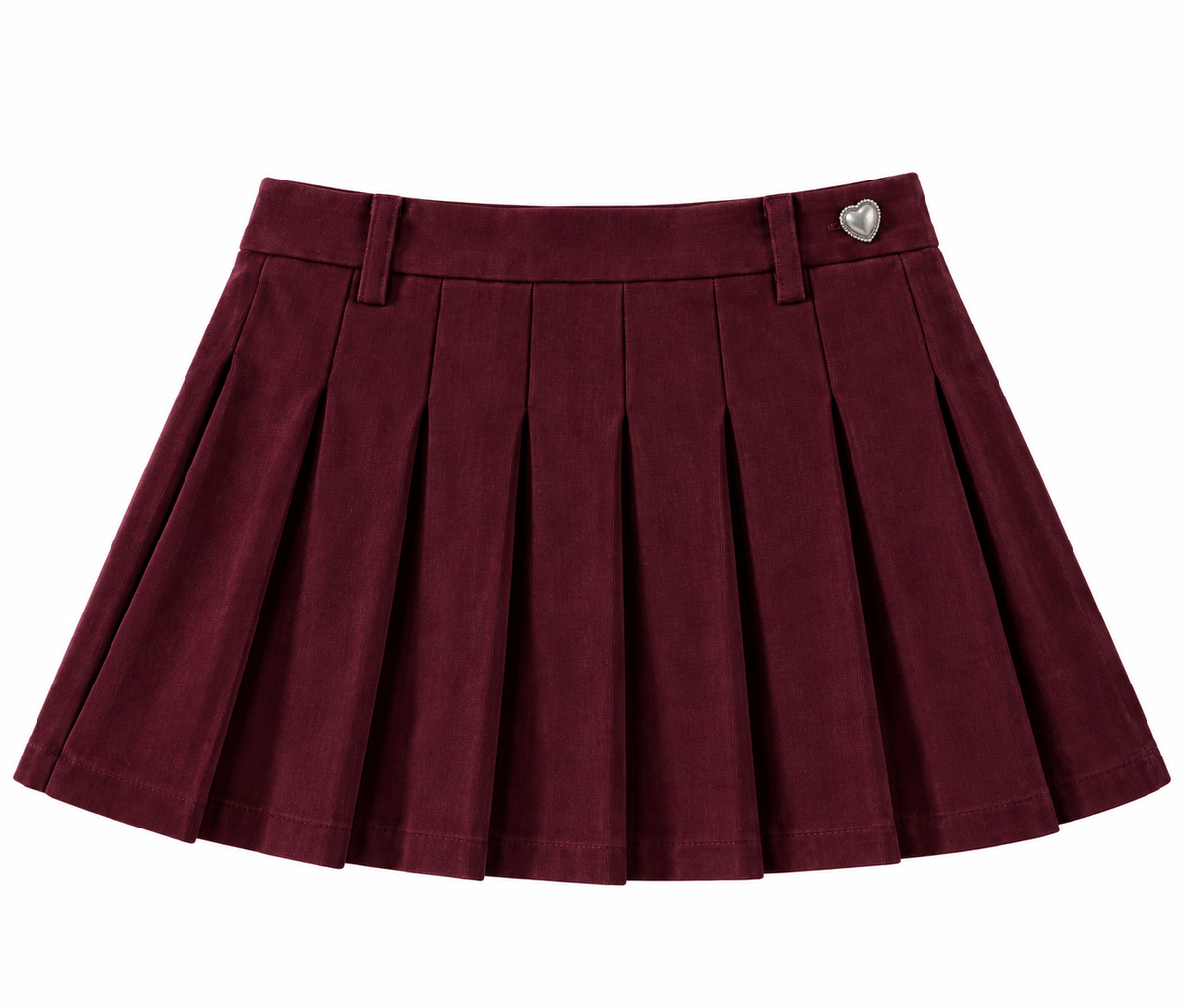Jane Merlot Corduroy Pleated Skort