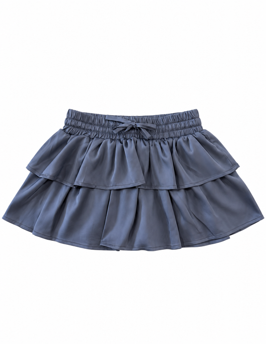 Willow Charcoal Satin Skort