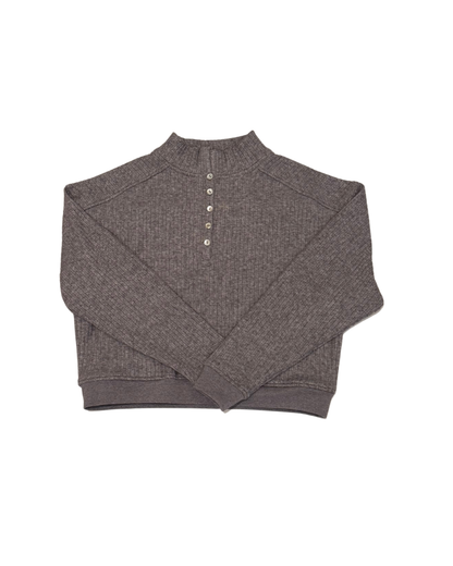 Crosby Grey Heavyweight Ribbed Button Pull Over