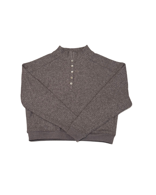 Crosby Grey Heavyweight Ribbed Button Pull Over